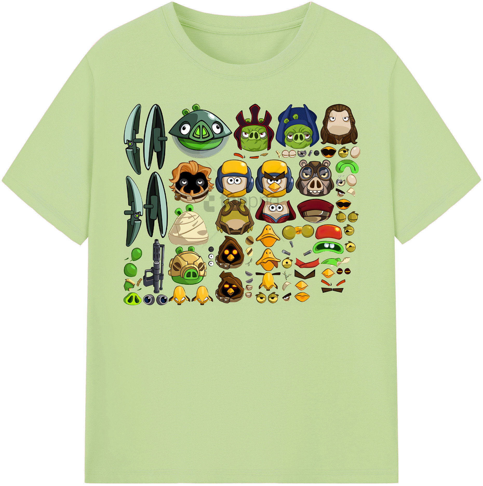 （画像用） Angry Birds アングリーバード 綿100％半袖Tシャツ（フロントプリント）